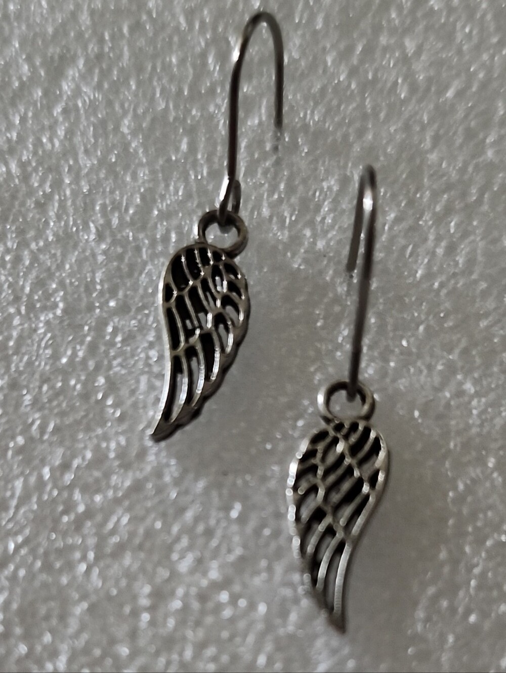 Hand Crafted Silver Wing Drop Earrings